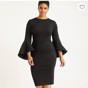 Eloquii Scuba Flare sleeve dress